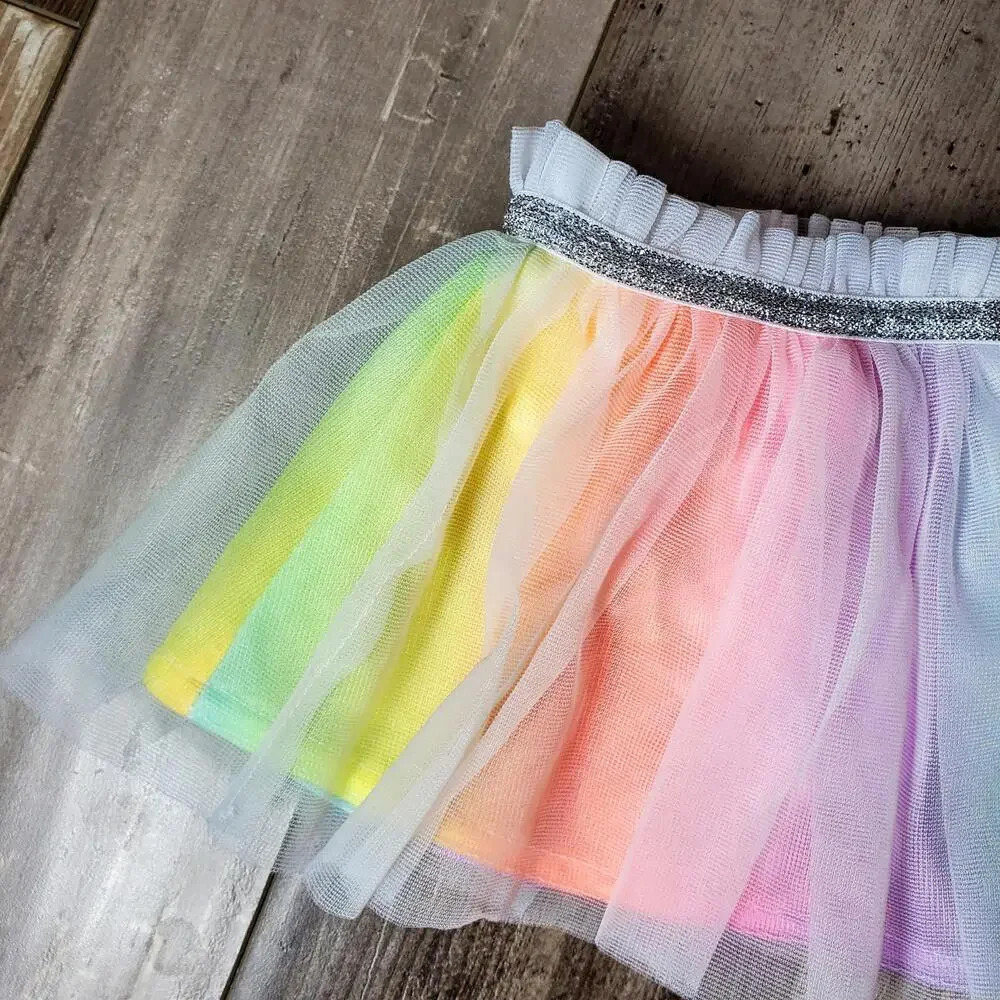 Garanimals Neon Rainbow Striped Tutu Baby Girl 0-3 Months